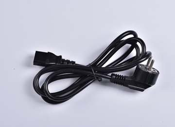 AC電源線歐規(guī)2插90度彎頭帶品字尾